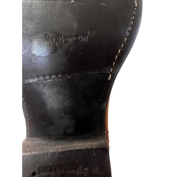 Acme Western Cowboy Boots Mens 10.5 Brown Real Leather Pointed Toe Vibrant Chore - Picture 12 of 13